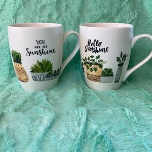 Two Sunshine Plant Mugs